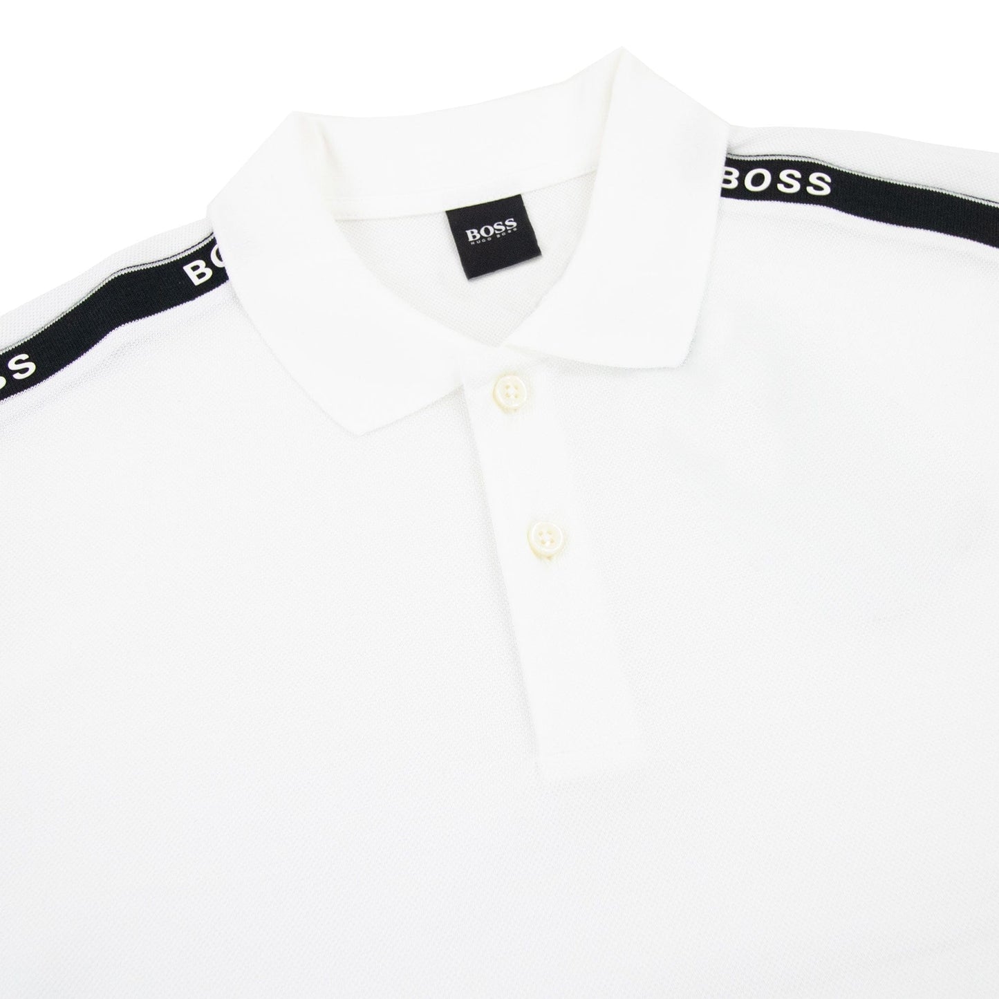 Hugo Boss Parlay Tape Detail S/s Polo White 100