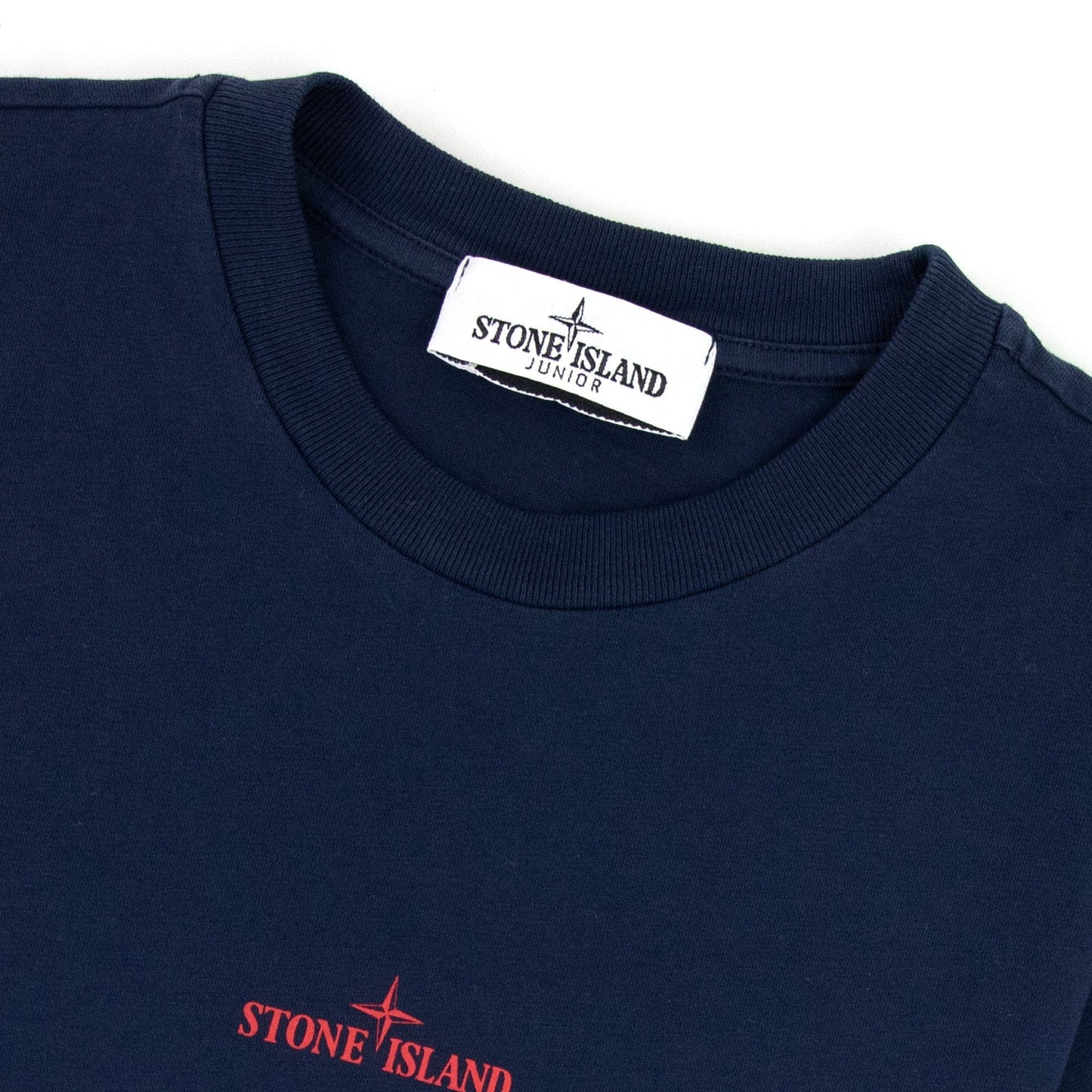 Stone Island Junior Graphic Print T Shirt Navy Blue V0028