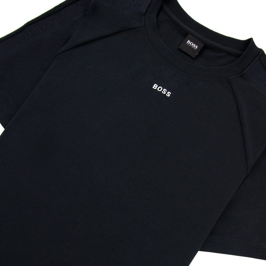 Hugo Boss Tee Tape Logo T Shirt Black 001