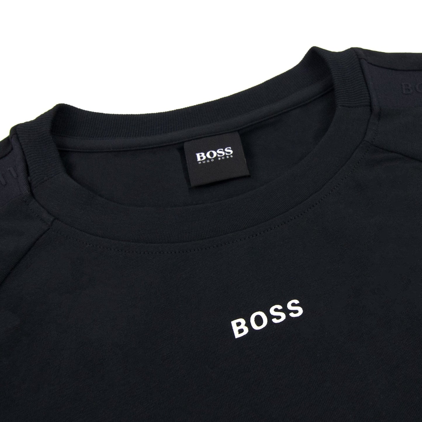 Hugo Boss Tee Tape Logo T Shirt Black 001