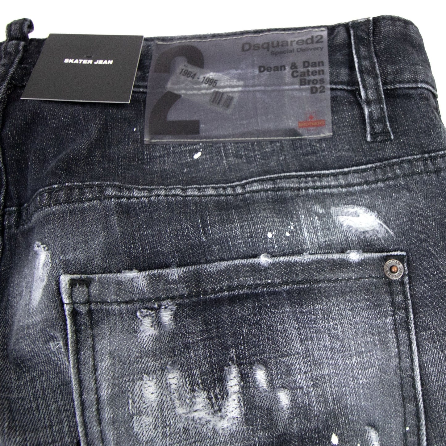 Dsquared2 Black Ripped Wash Skater Jean Black