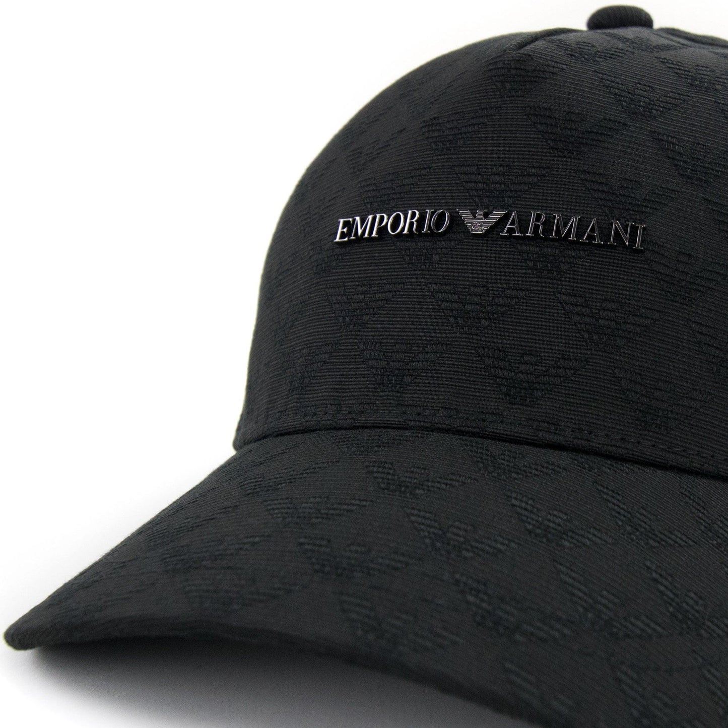 Emporio Armani Fabric Baseball Cap With Jacquard Monogram Black