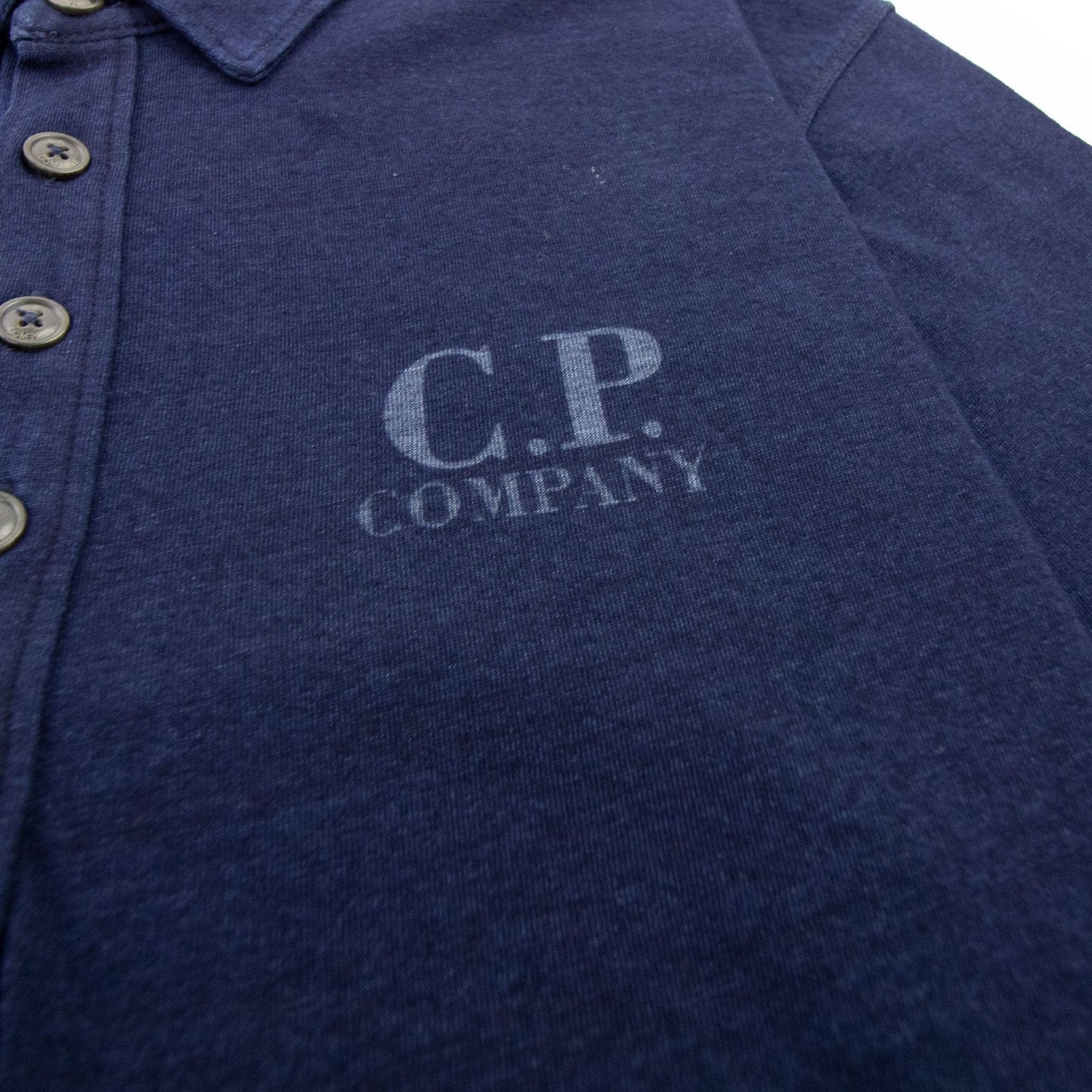 Cp Company Indigo Blue Chest Logo Polo Indigo Blue
