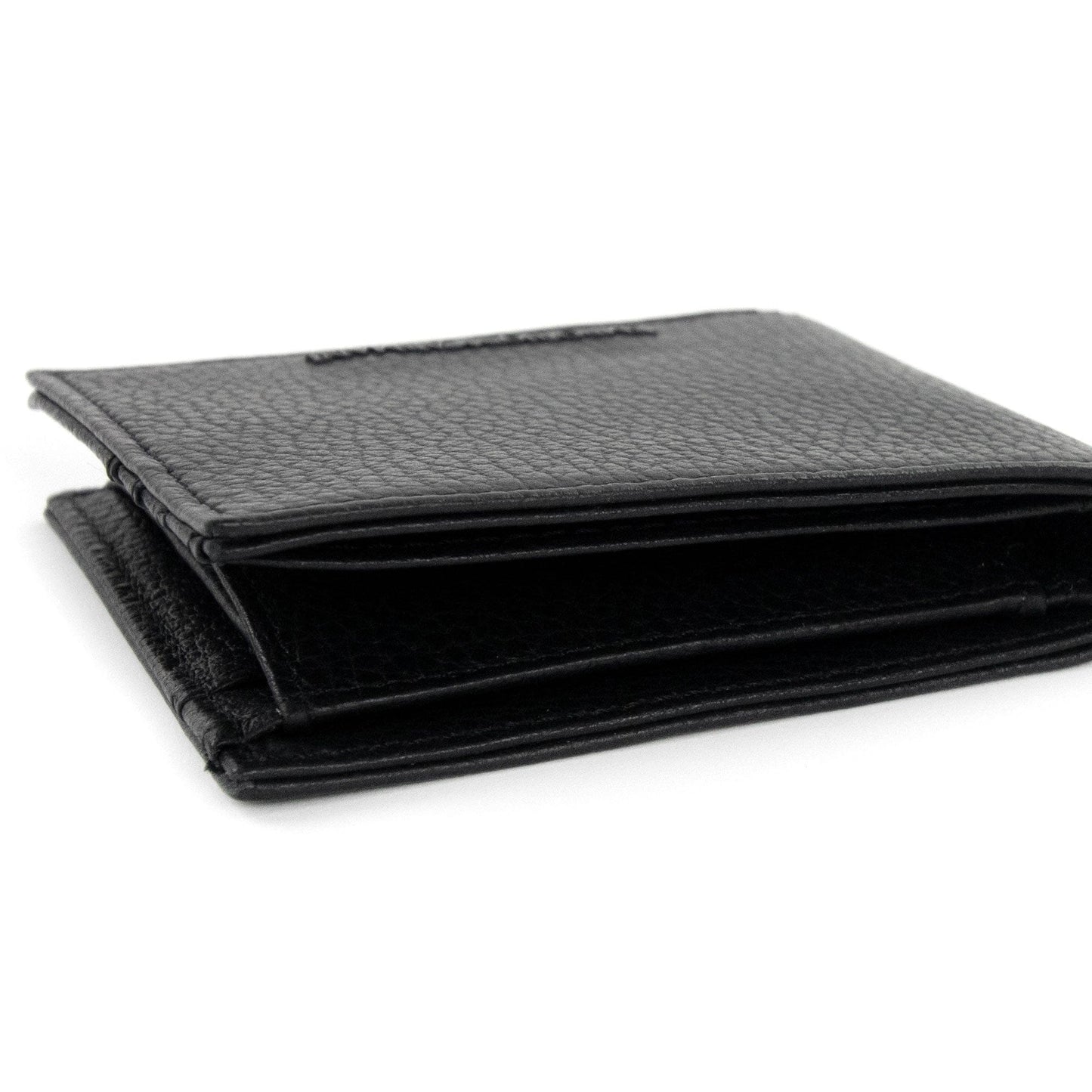 Emporio Armani Tumbled Leather Wallet With Coin Purse Black