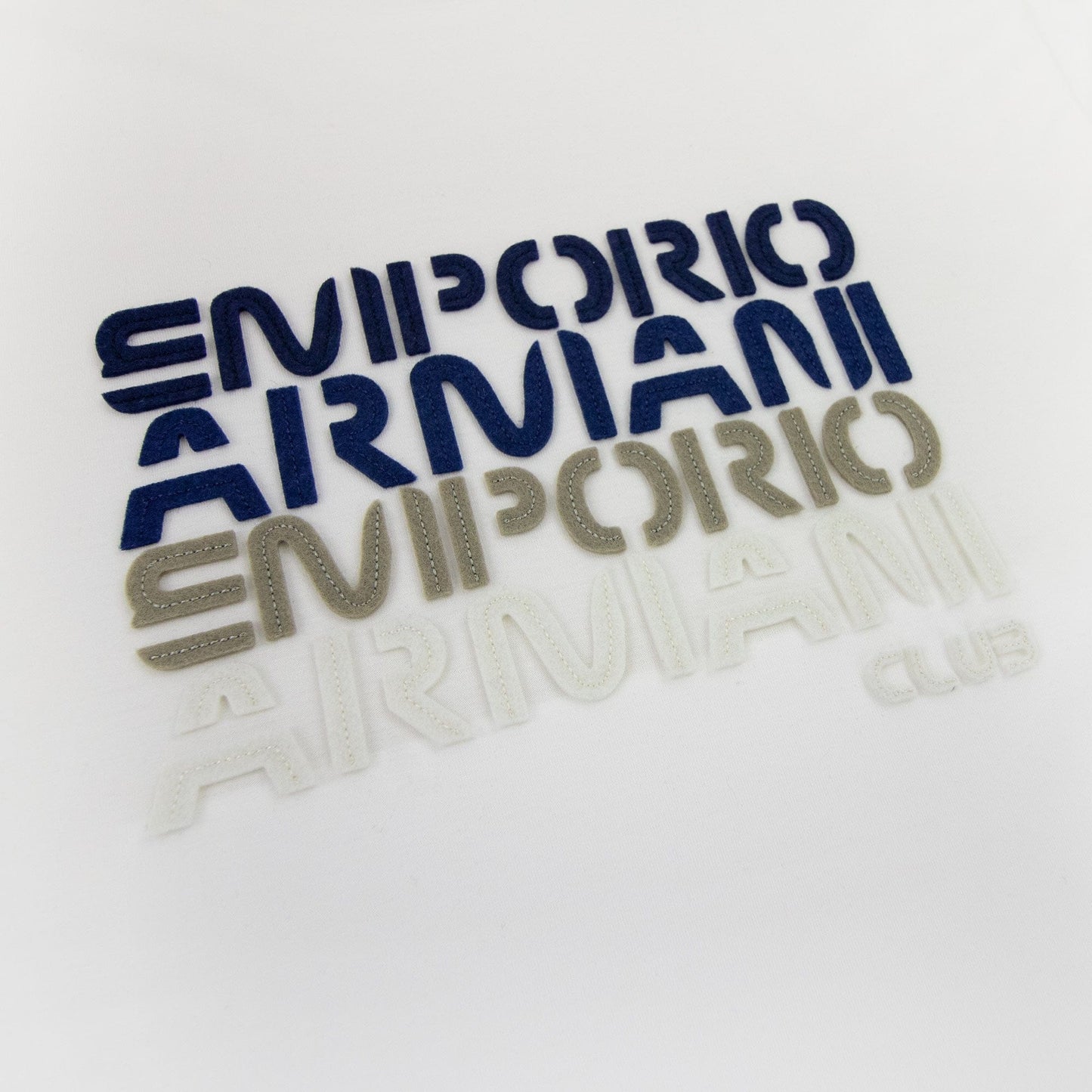 Emporio Armani Tencel Blend T-shirt With Felt Lettering White