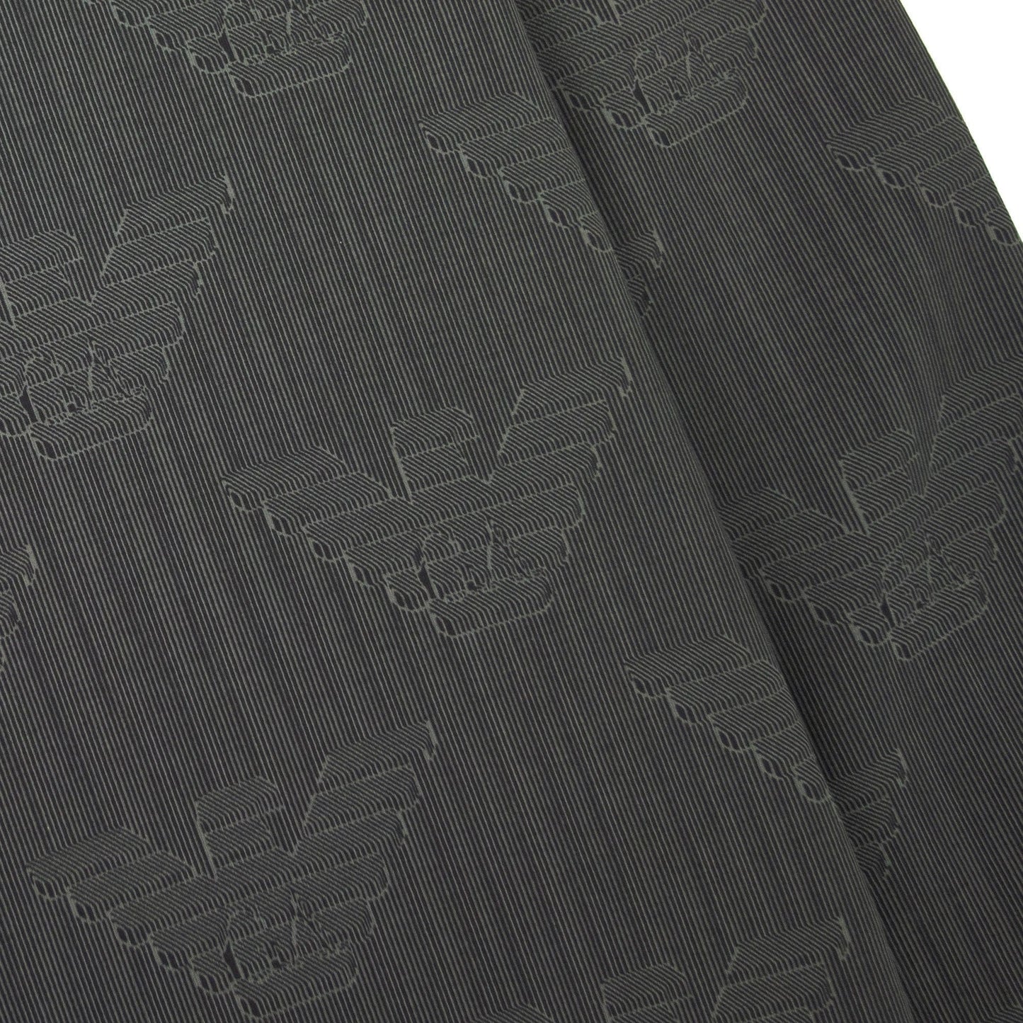 Emporio Armani Hooded Sweatshirt With All-over Op-art Eagle Grey