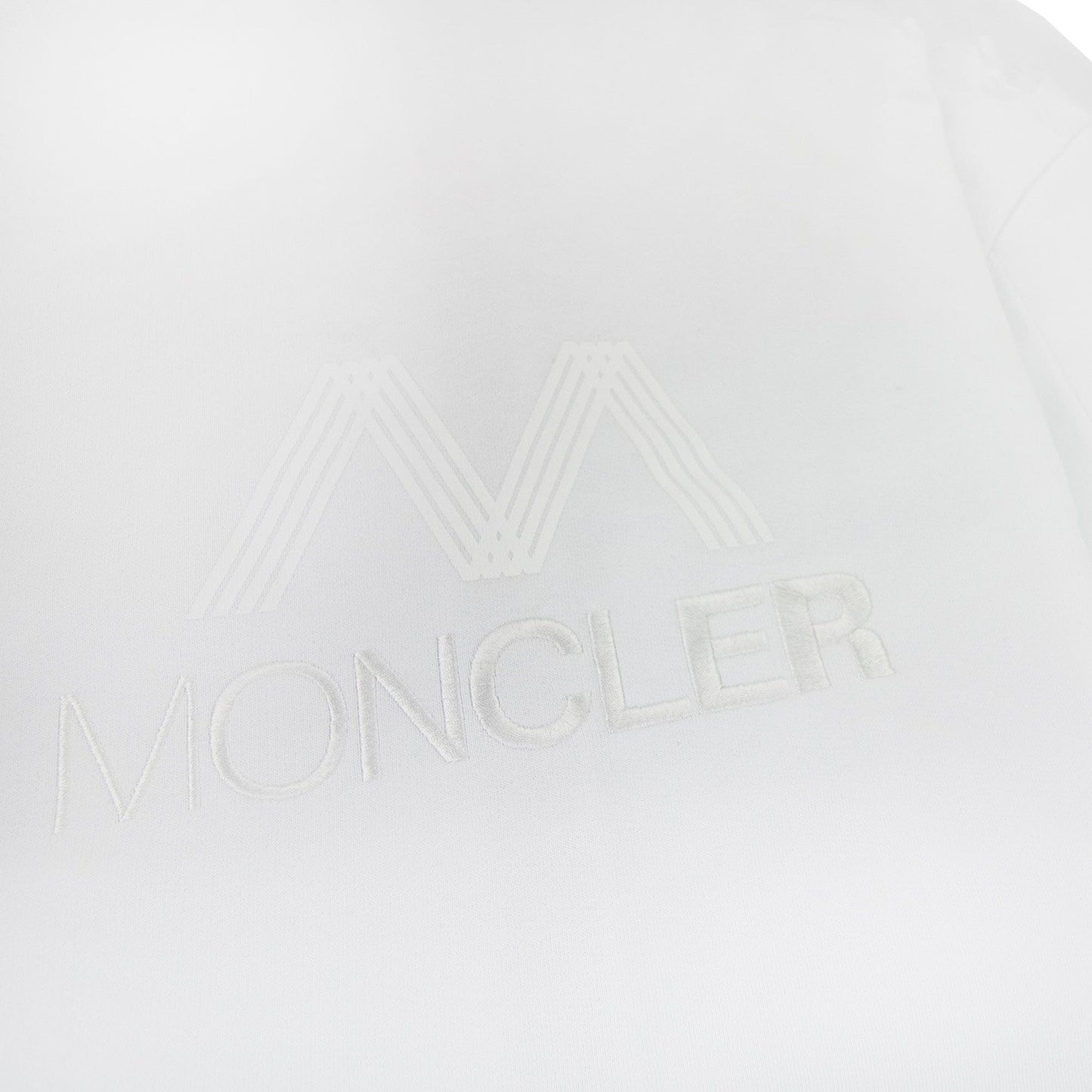 Moncler Tricolour Accent Zip-up Hoodie White