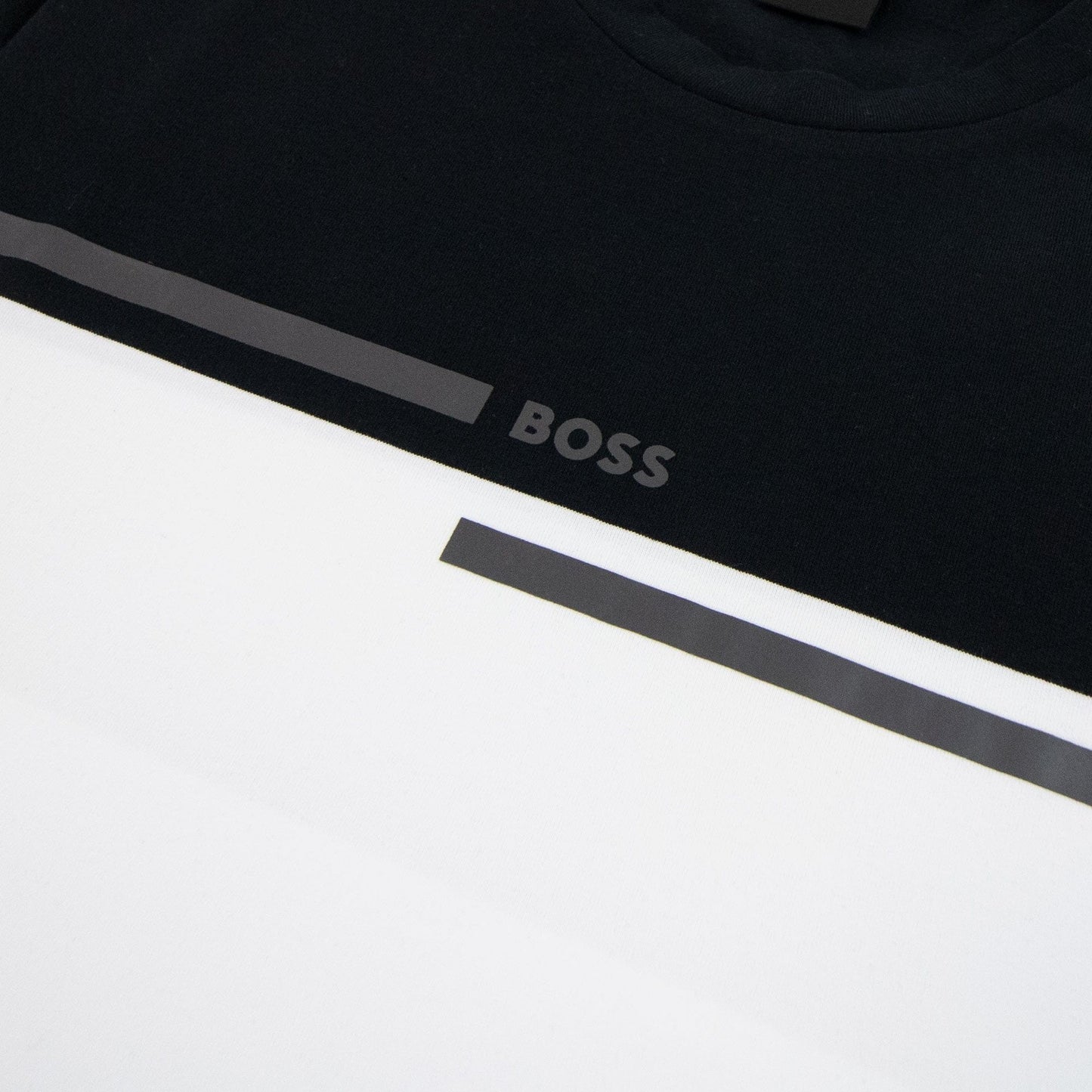 Hugo Boss Tee 4 Logo Print T Shirt Black/White 001
