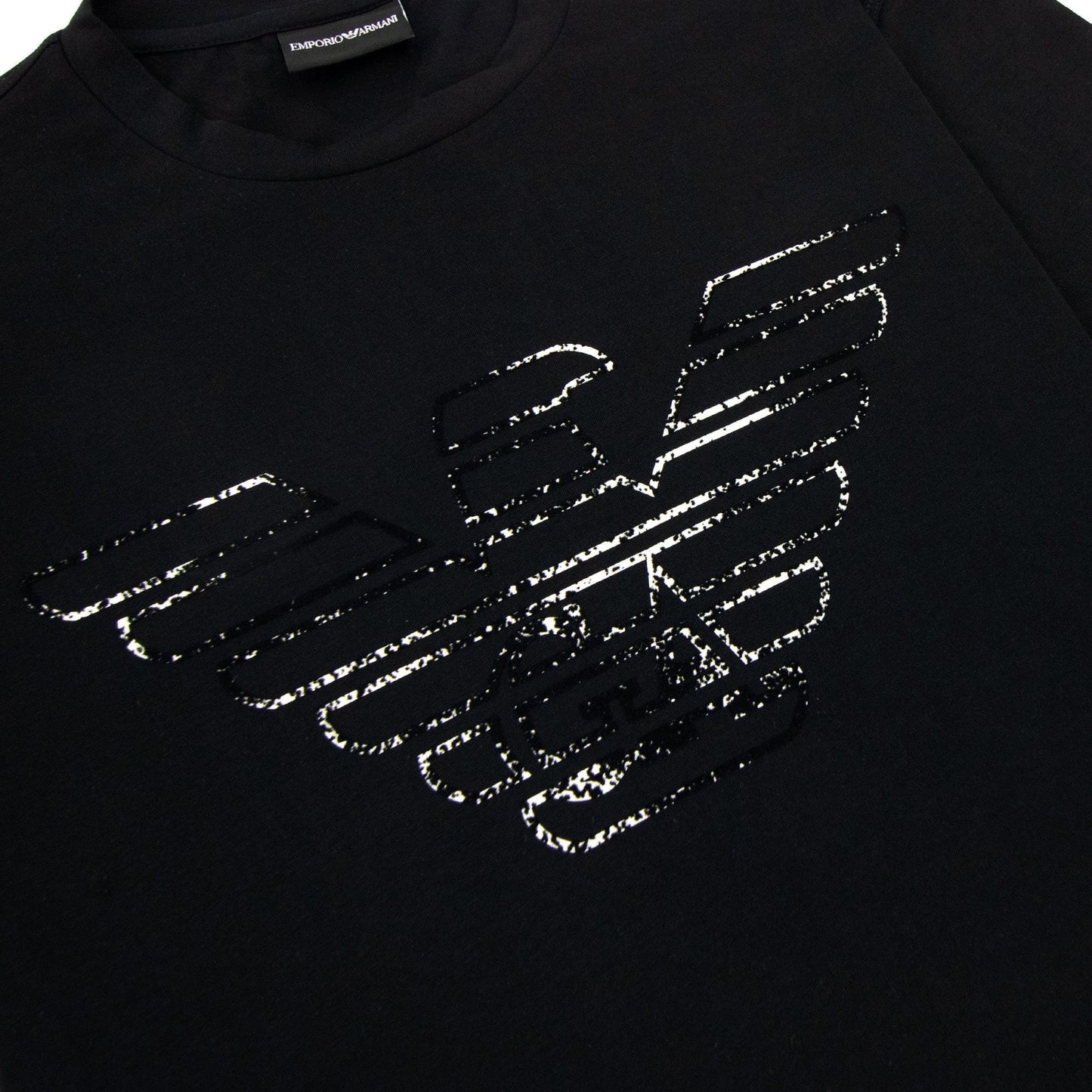 Emporio Armani Pima-jersey T-shirt With Graffiti Logo Black
