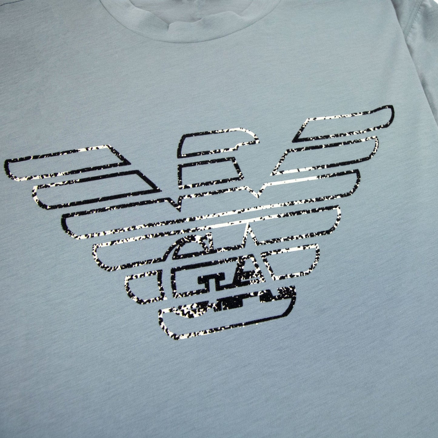 Emporio Armani Pima-jersey T-shirt With Graffiti Logo Green