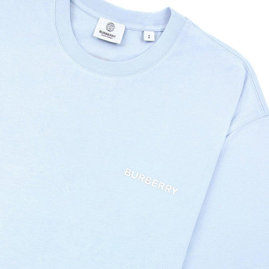 Burberry Back Monogram Motif Cotton Oversized T-shirt Sky Blue