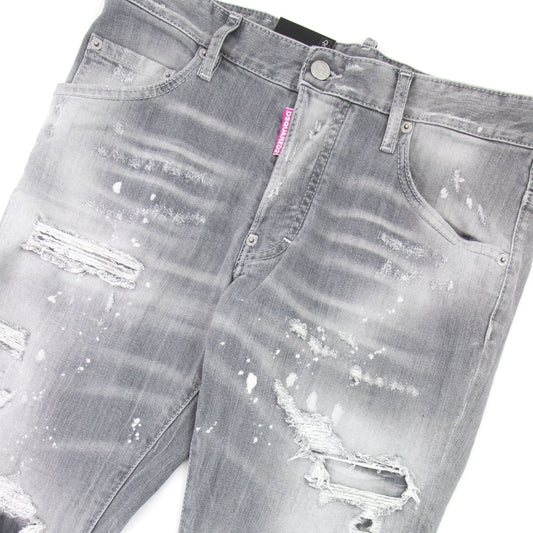 Dsquared2 Skater Denim Wash Ripped Jeans Light Grey 852