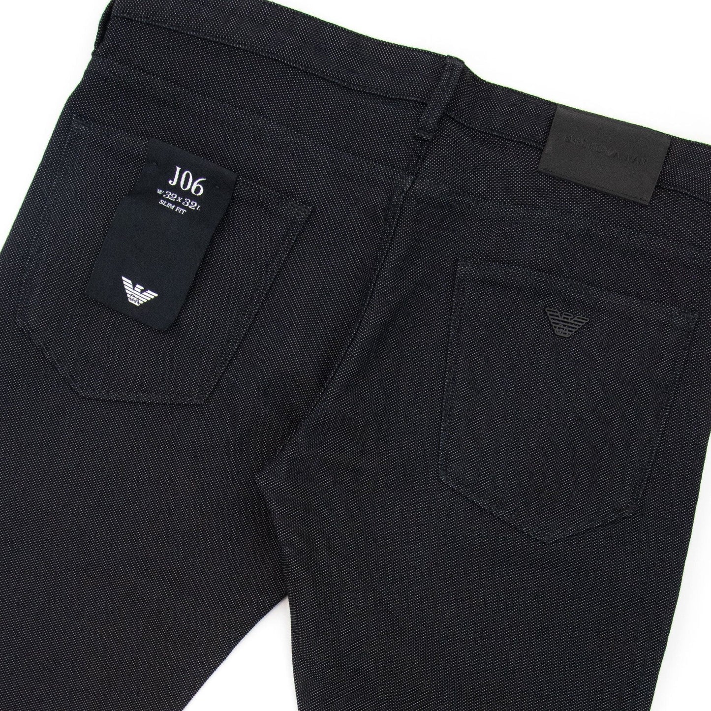 Emporio Armani J06 Slim Fit Cotton Blend Armure Trouser Black 999