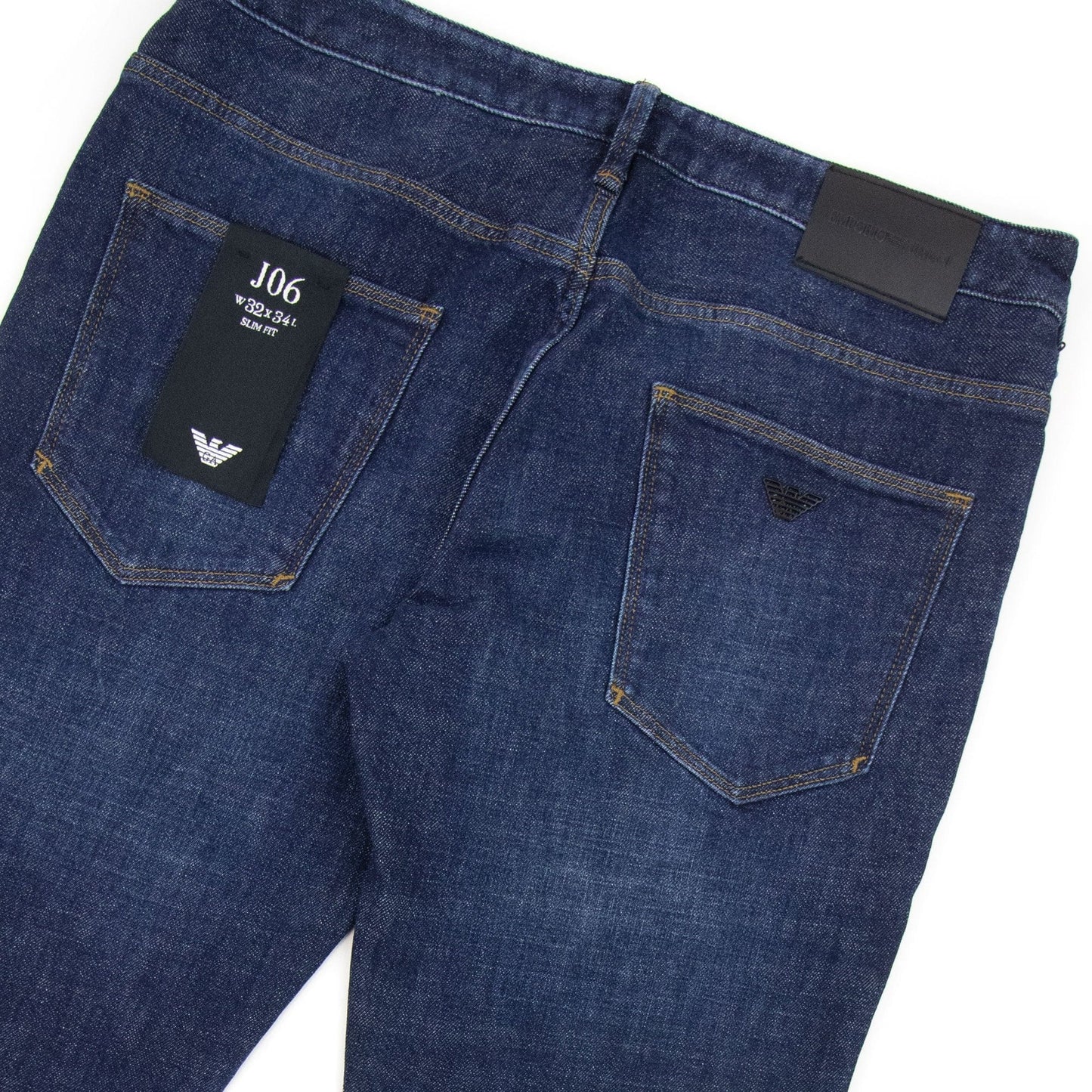 Emporio Armani J06 Light Stone Washed Slim Fit Jeans Denim Blue