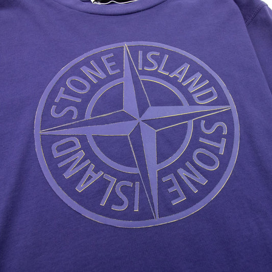 Stone Island Junior 21159 Rubber Compass Logo T Shirt Blue V0026