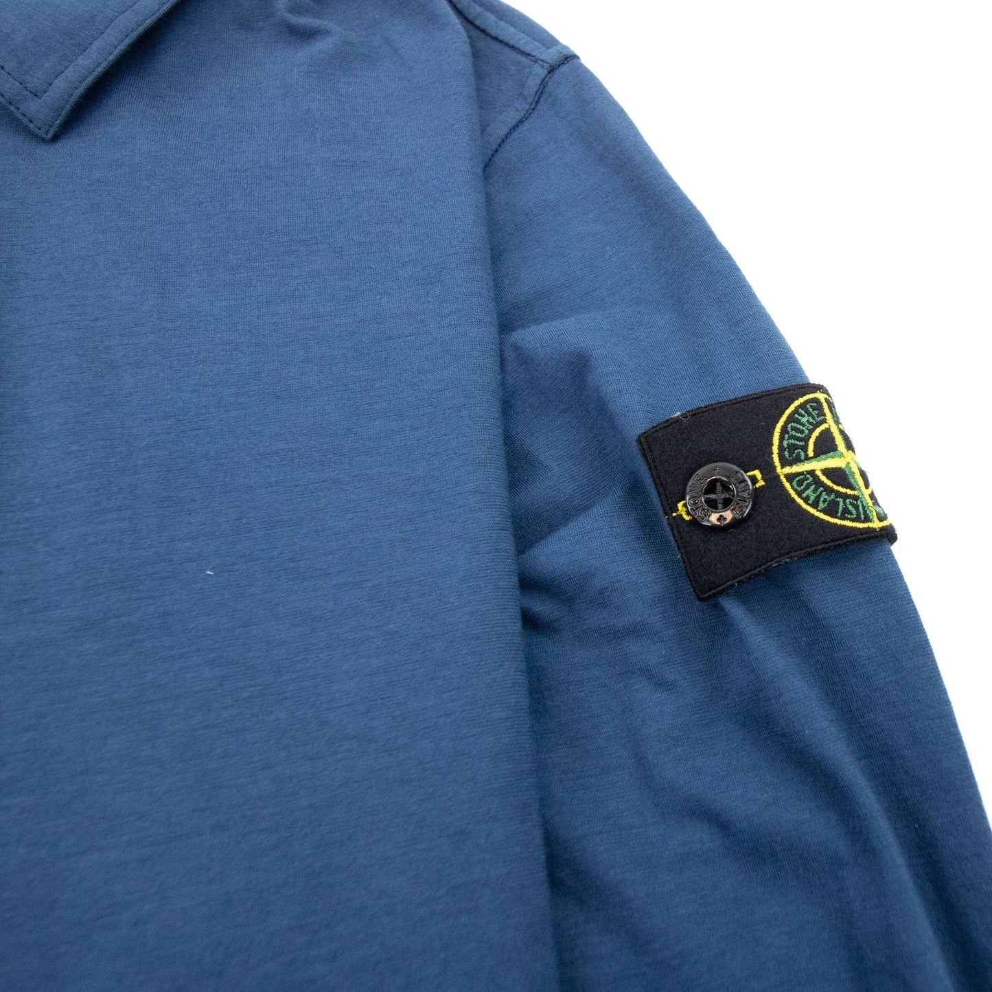 Stone Island Junior Arm Badge Long Sleeve Polo Blue V0024