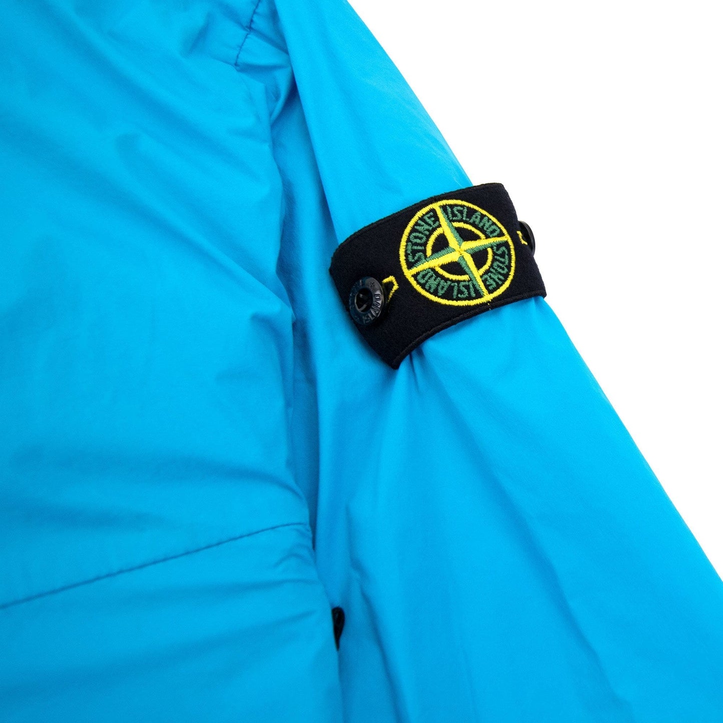 Stone Island Junior 40532 Stretch Nylon Garment Dyed Overshirt Turquoise V0042