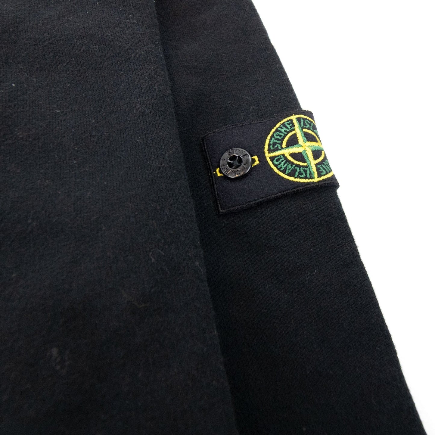 Stone Island Junior Arm Badge L/s Funnel Neck Polo Black V0029