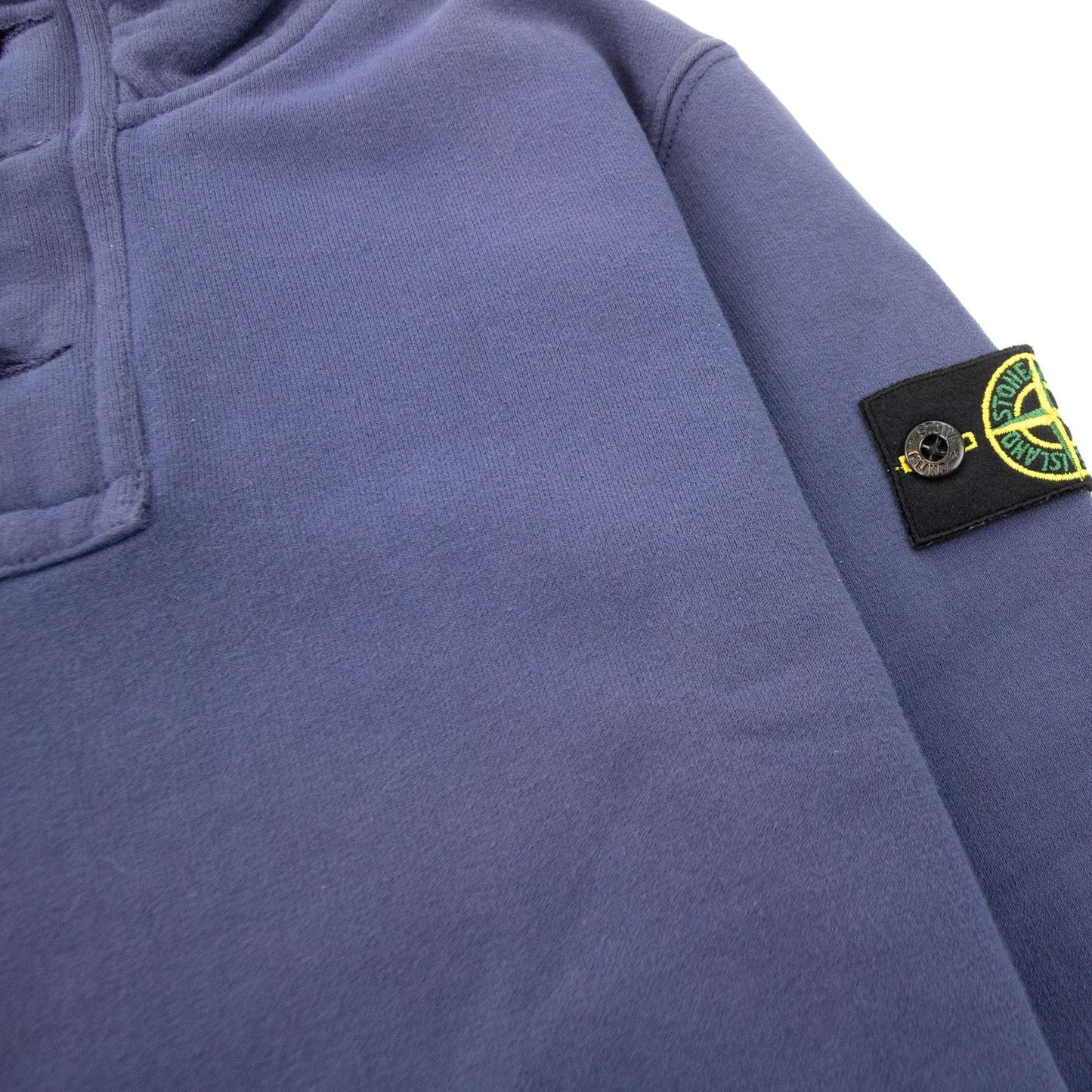 Stone Island Junior Arm Badge L/s Funnel Neck Polo Blue V0028
