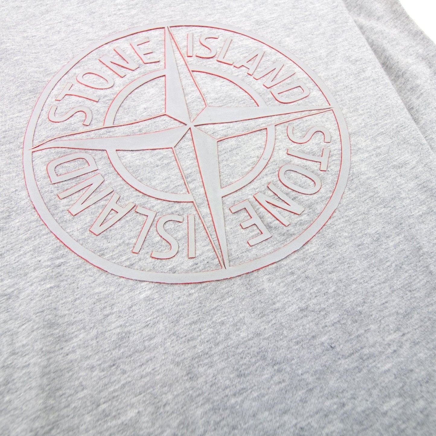 Stone Island Junior Rubber Compass Logo L/s T Shirt Grey V1064