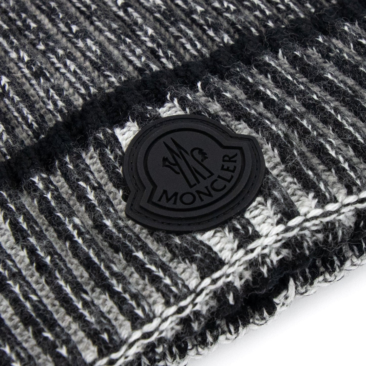 Moncler Logo Wool Beanie Dark Grey 910