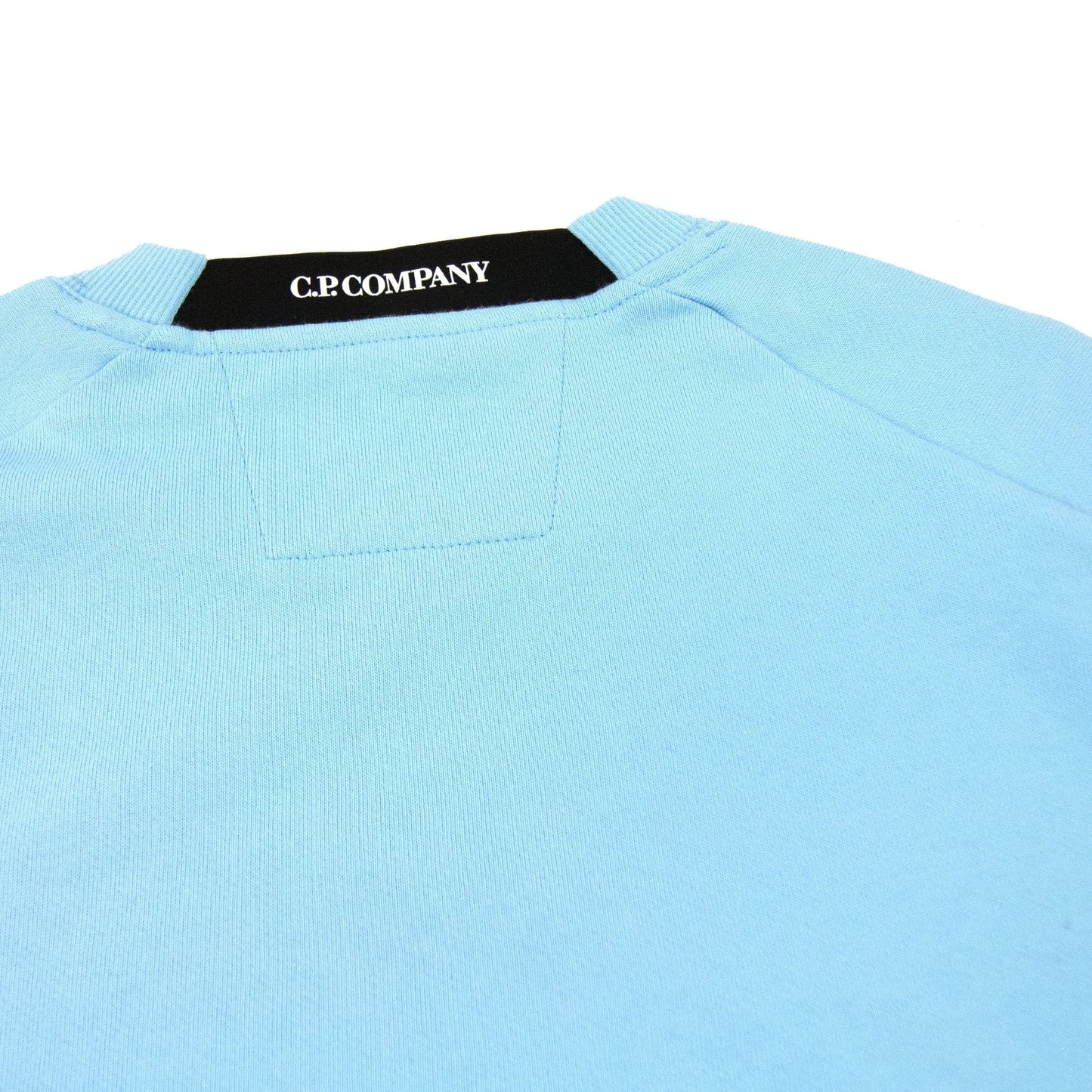 Cp Company Diagonal Raised Fleece Lens Crew Sweatshirt Sky Blue 832
