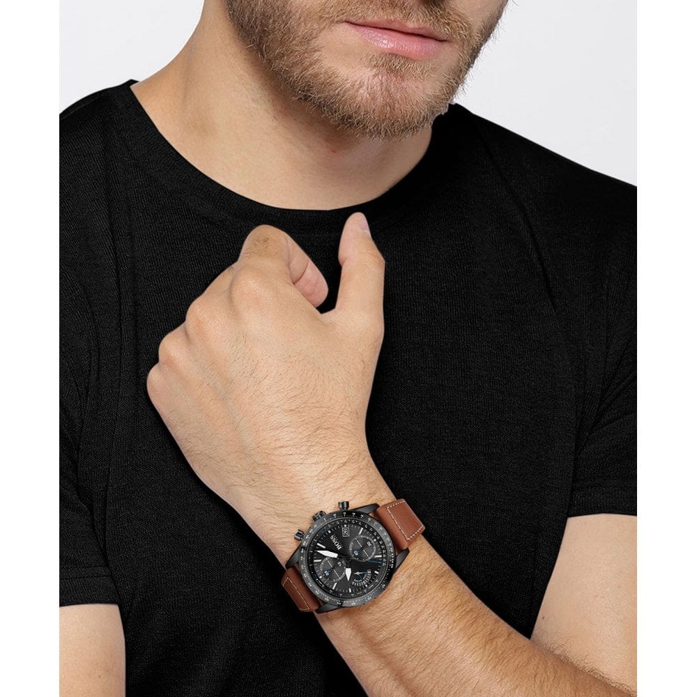 Hugo Boss Pilot Edition Chrono Watch Brown