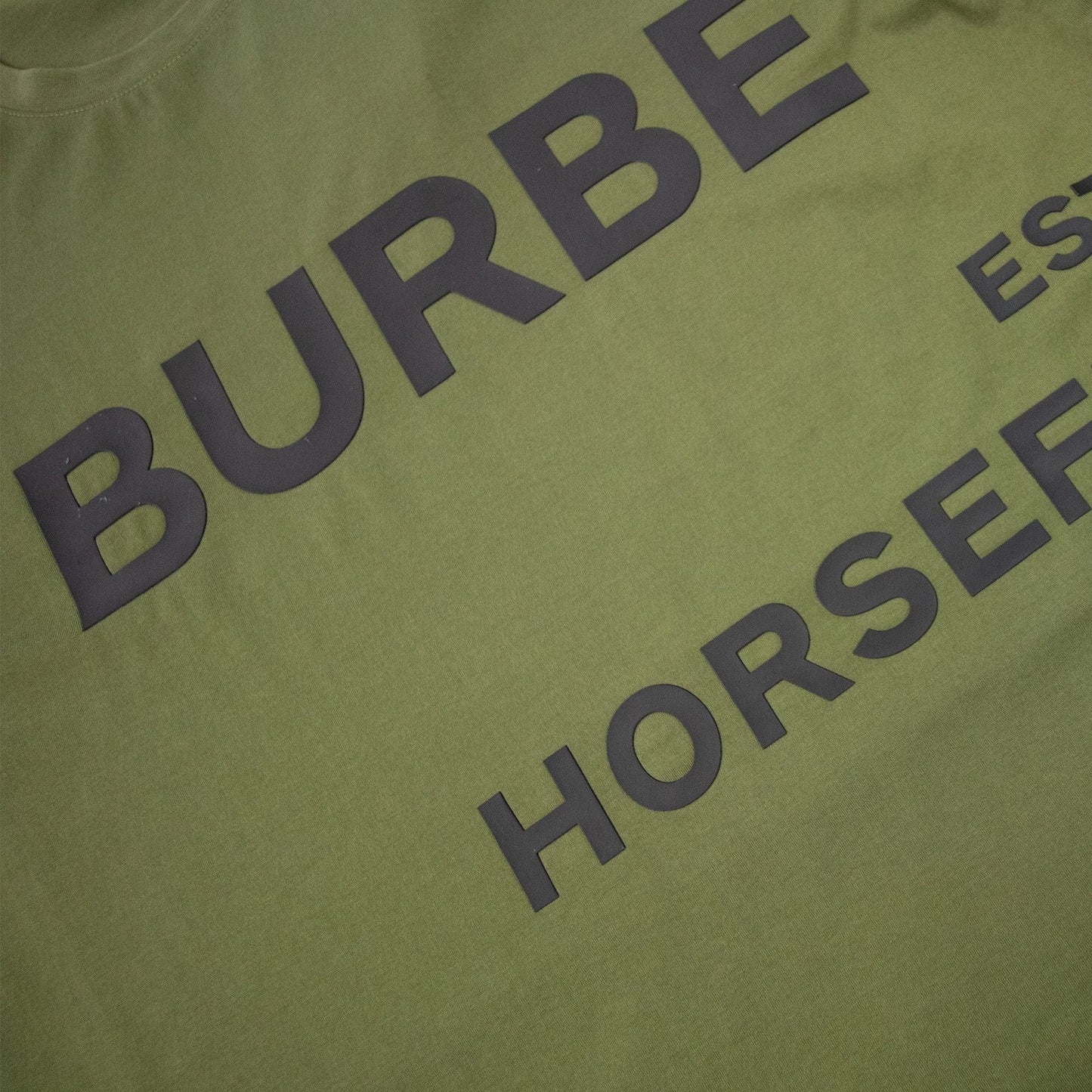 Burberry Horseferry Print Cotton Oversized T-shirt Olive