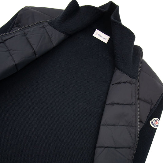 Moncler Padded Wool Cardigan Black