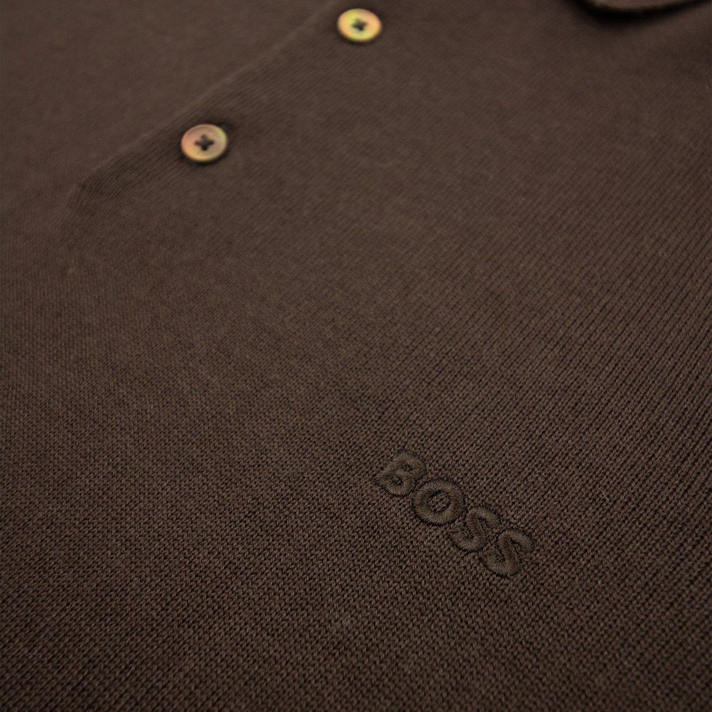 Hugo Boss Bono-l Embroidered Logo Knitted Polo Brown 210