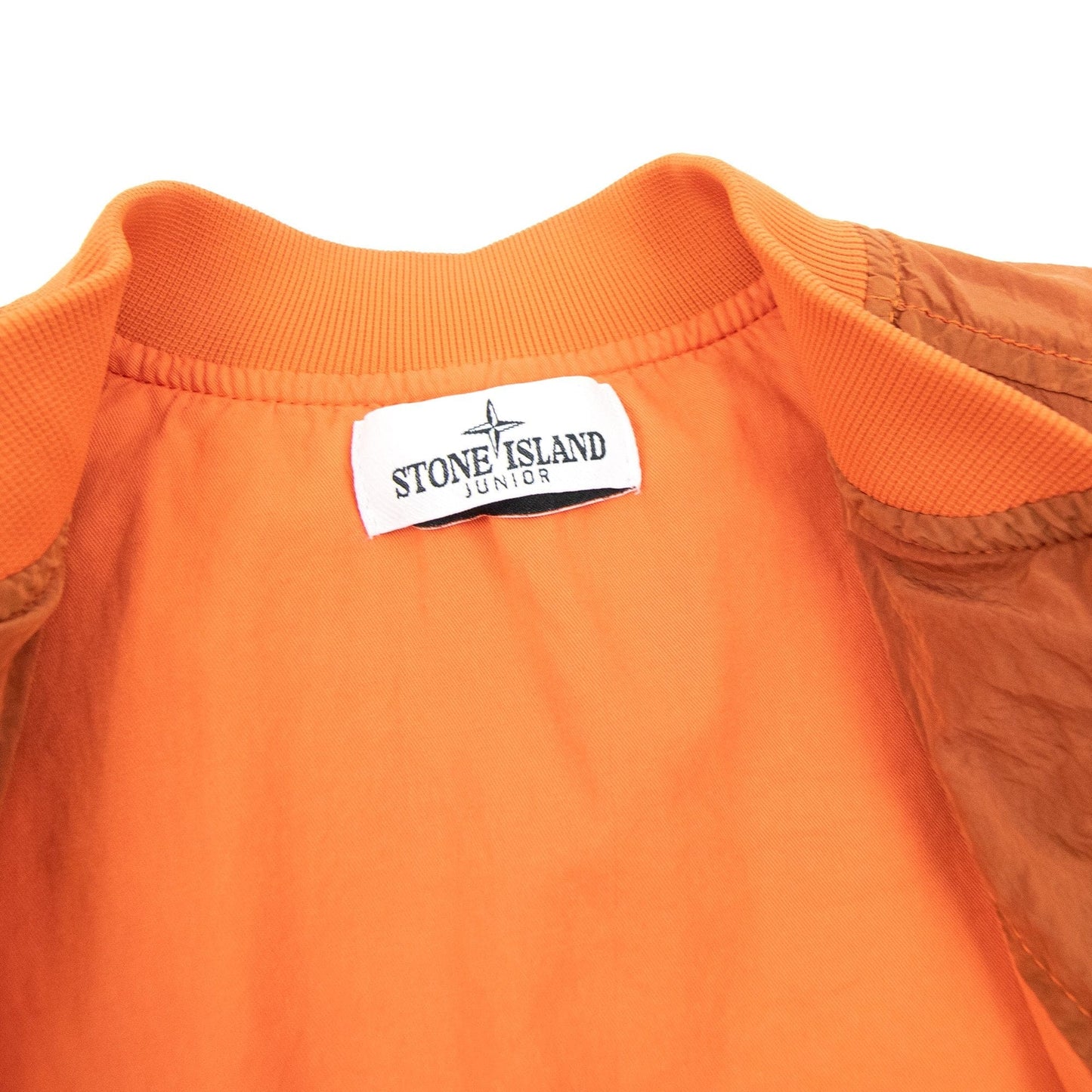 Stone Island Junior 40518 Nylon Bomber Jacket Orange V0032