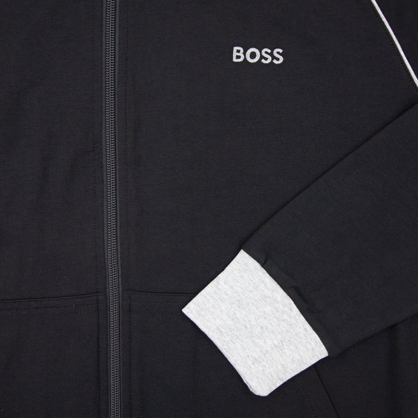 Hugo Boss Mix&match Logo Zip Funnel Neck Black 001