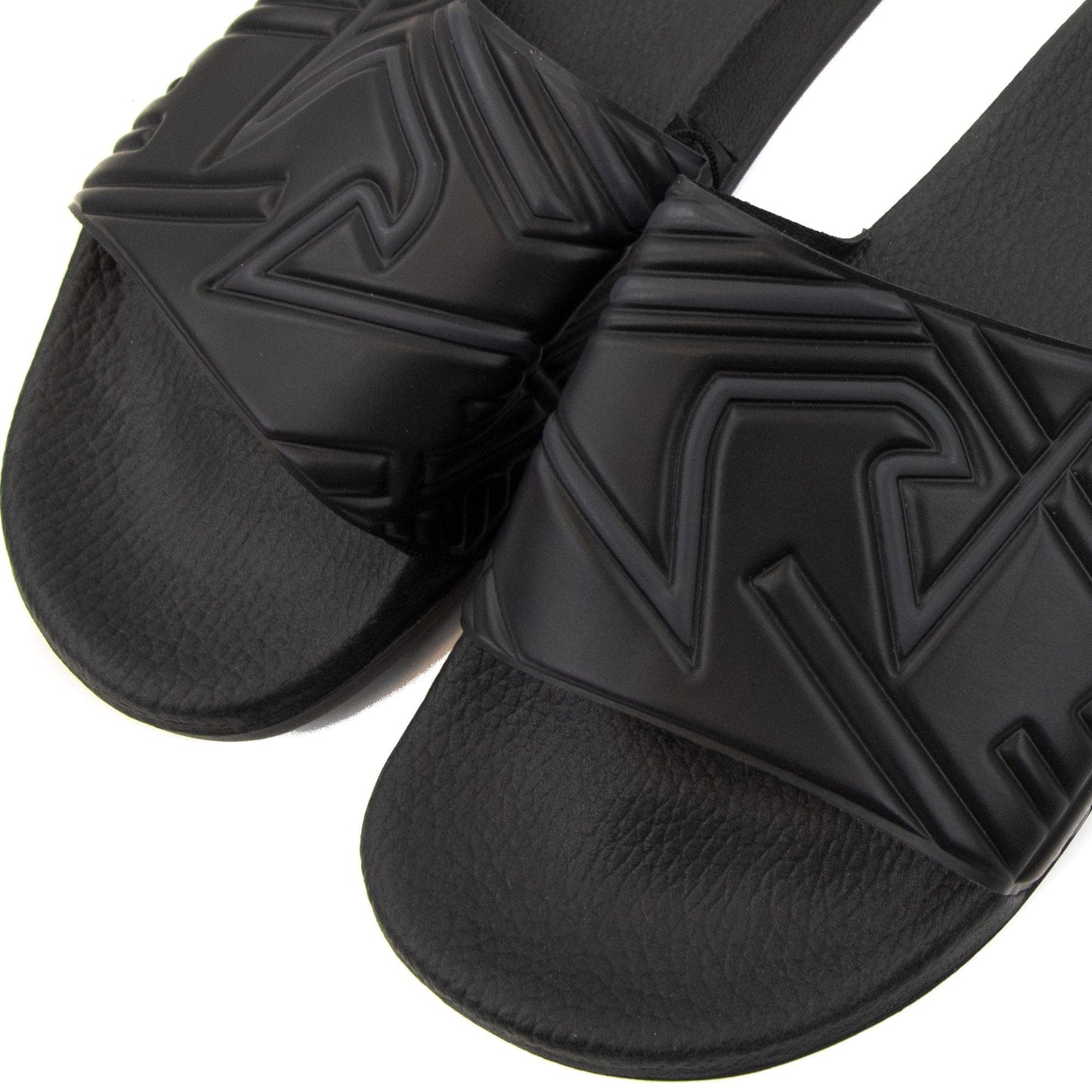 Emporio Armani Band Print Eagle Logo Slider Black