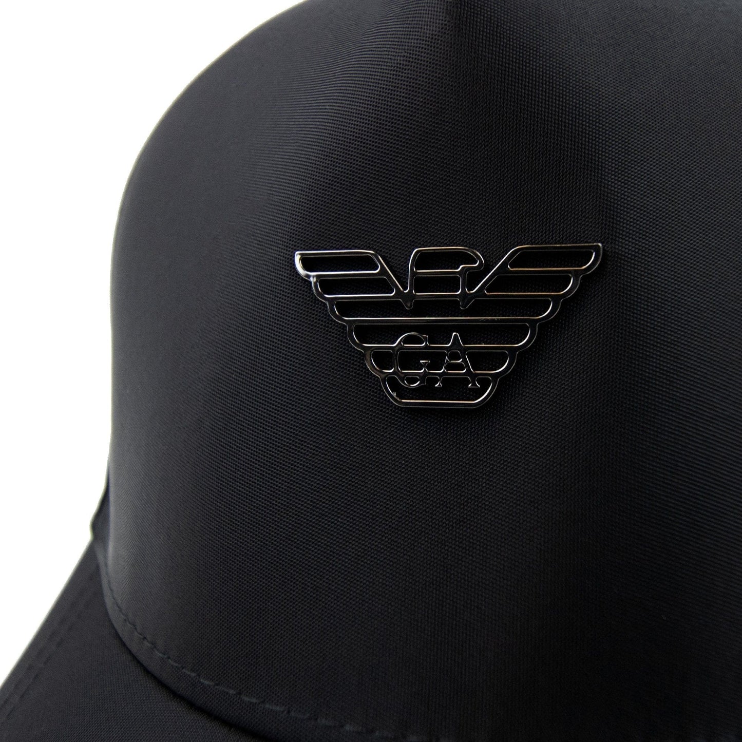 Emporio Armani Metal Eagle Nylon Baseball Capp Black