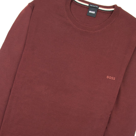 Hugo Boss Botto-l Embroidered Logo With Responsible Wool Swe Burgundy 604