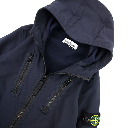 Stone Island Junior Q0130 E.dye Technology Soft Shell R Jacket Navy V0020