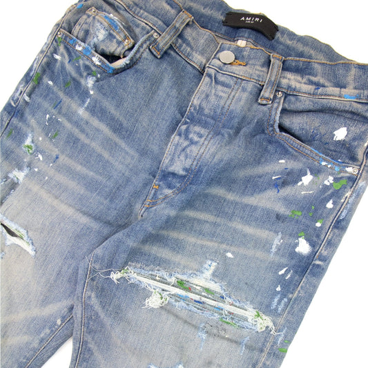 Amiri Paint Splatter Mx1 Jean Clay Indigo IO2