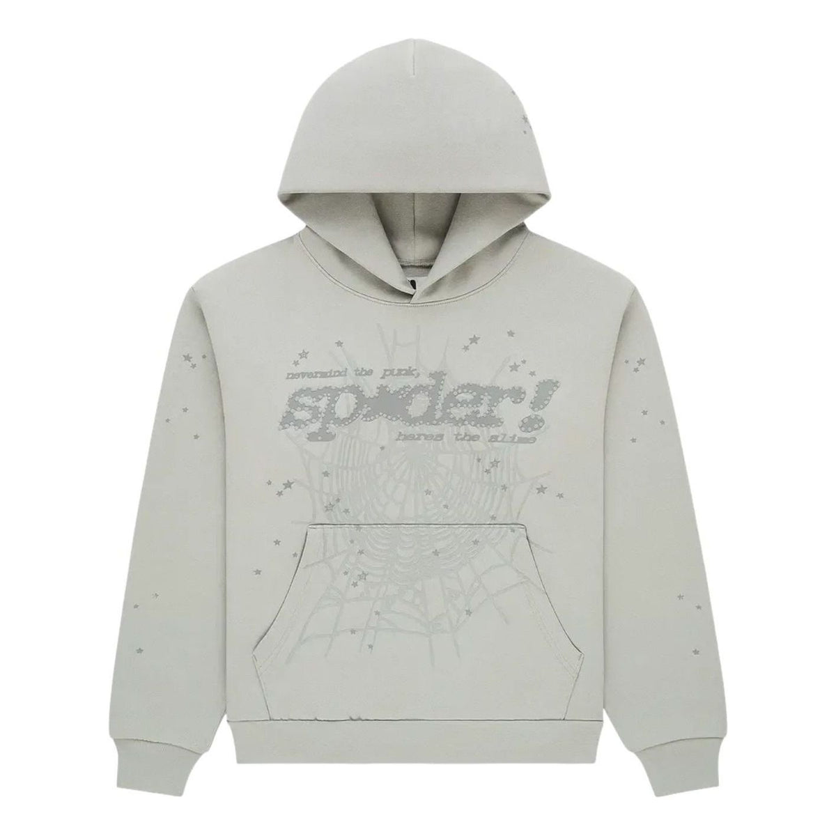 Sp5der Tonal Punk V2 Hoodie 'Sport Grey' ST047FW25SGR