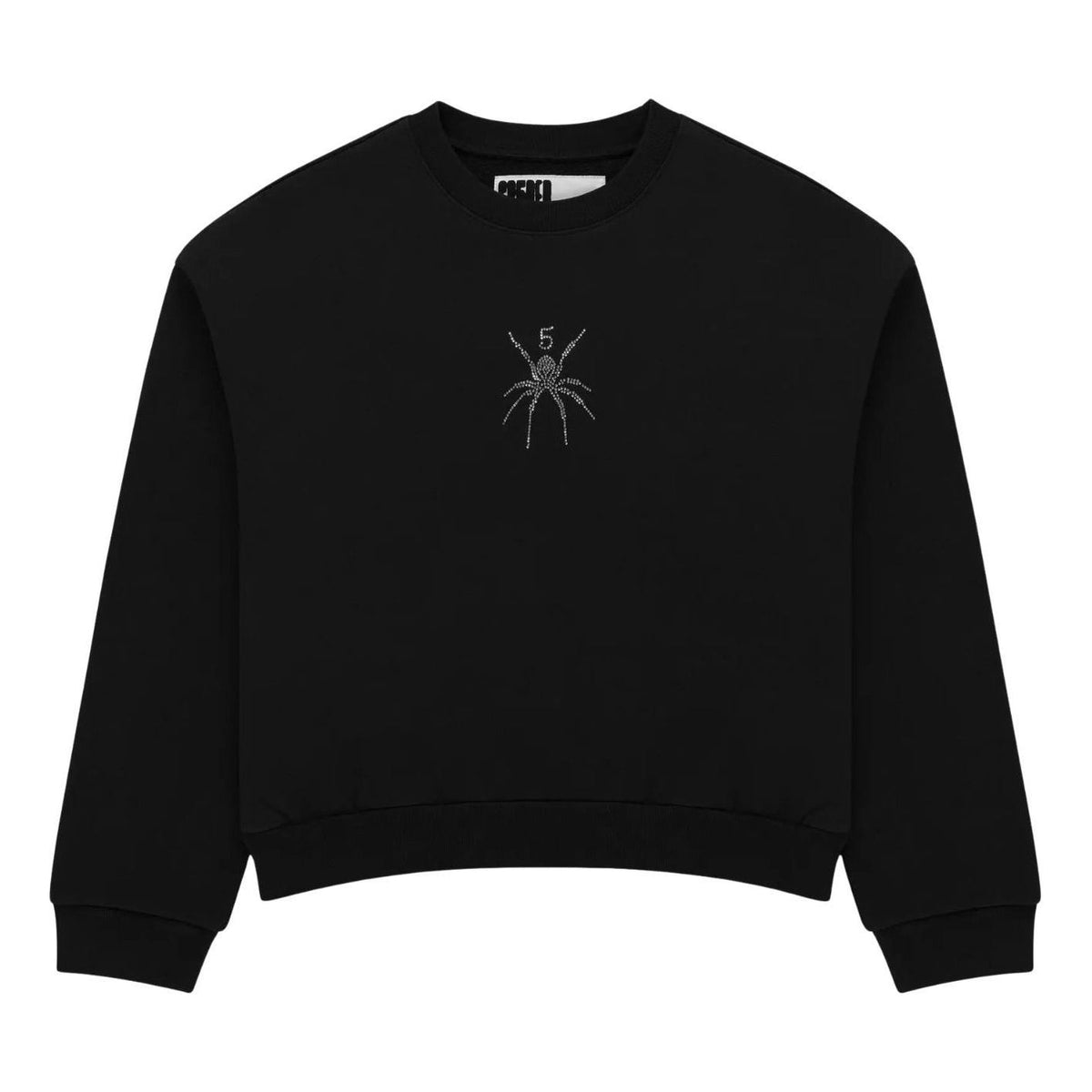 Sp5der Rhinestone Tm Crewneck 'Black' ST028SS26BLK