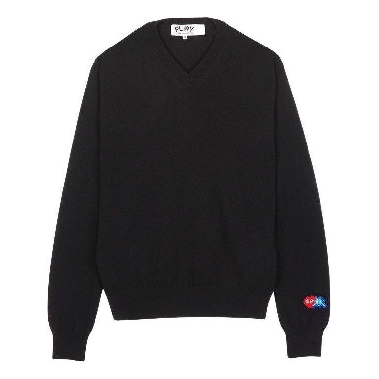 COMME des GARCONS PLAY FW25 x Invader Double Pixel Heart Knitwear 'Black' AZ-N086-051-1