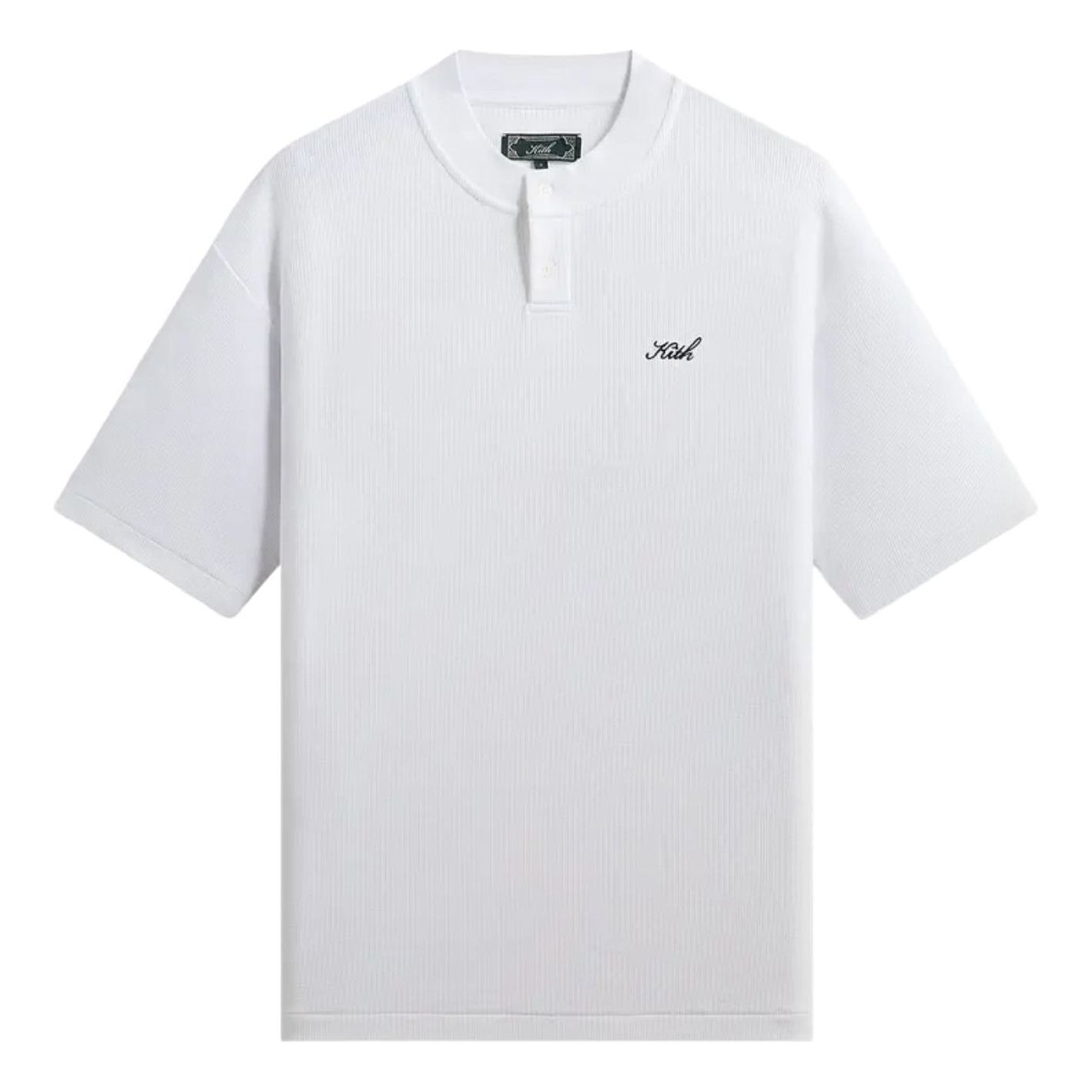 KITH Micro Waffle Tristan Henley 'White' KHMA030213-101