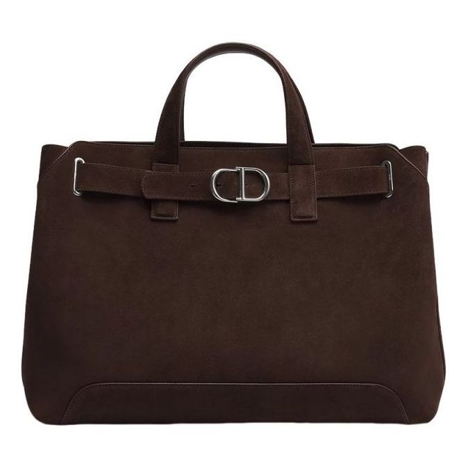 DIOR 26 Medium Dior Normandie Tote Bag 'Deep Brown' 1LLSH290OTU-H108