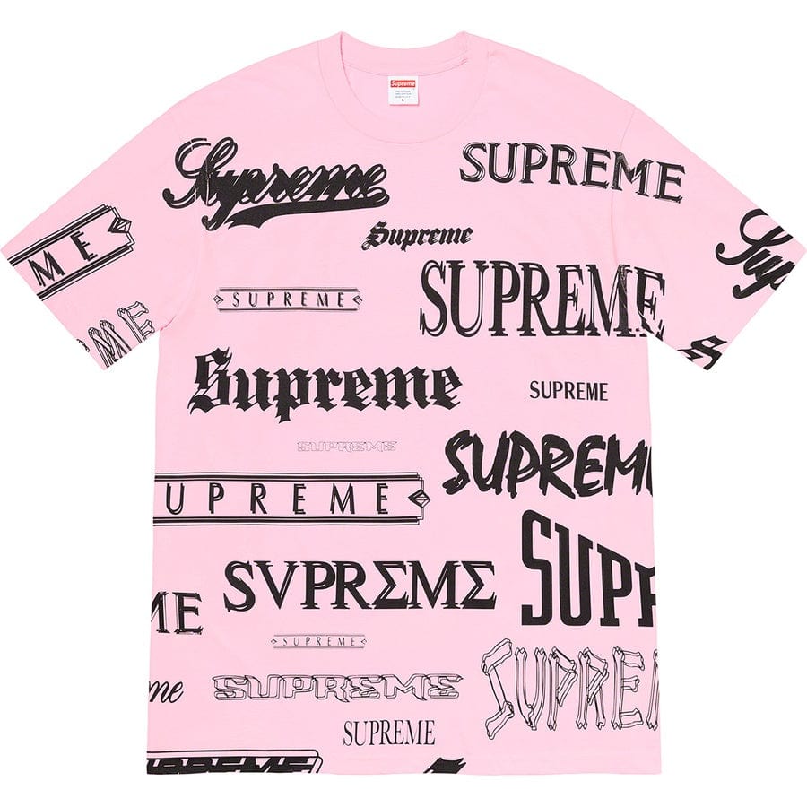 SUPREME MULTI LOGO TEE PINK
