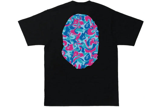 BAPE MARBLE CAMO BIG APE HEAD TEE BLACK