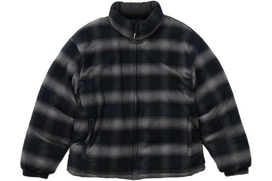 SUPREME FLANNEL REVERSIBLE PUFFER JACKET BLACK