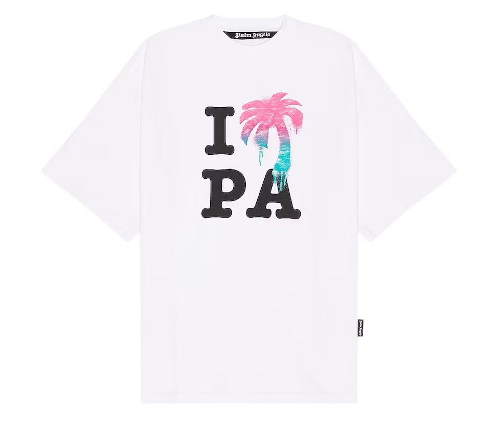PALM ANGELS LOGO PRINT T-SHIRT WHITE