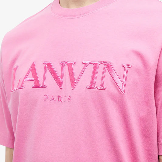 Lanvin Pink Embroidered Logo T-Shirt