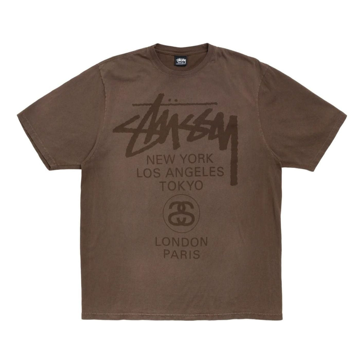 Stussy World Tour T-Shirt 'Sun Faded Brown' 3903962SF-SUNF