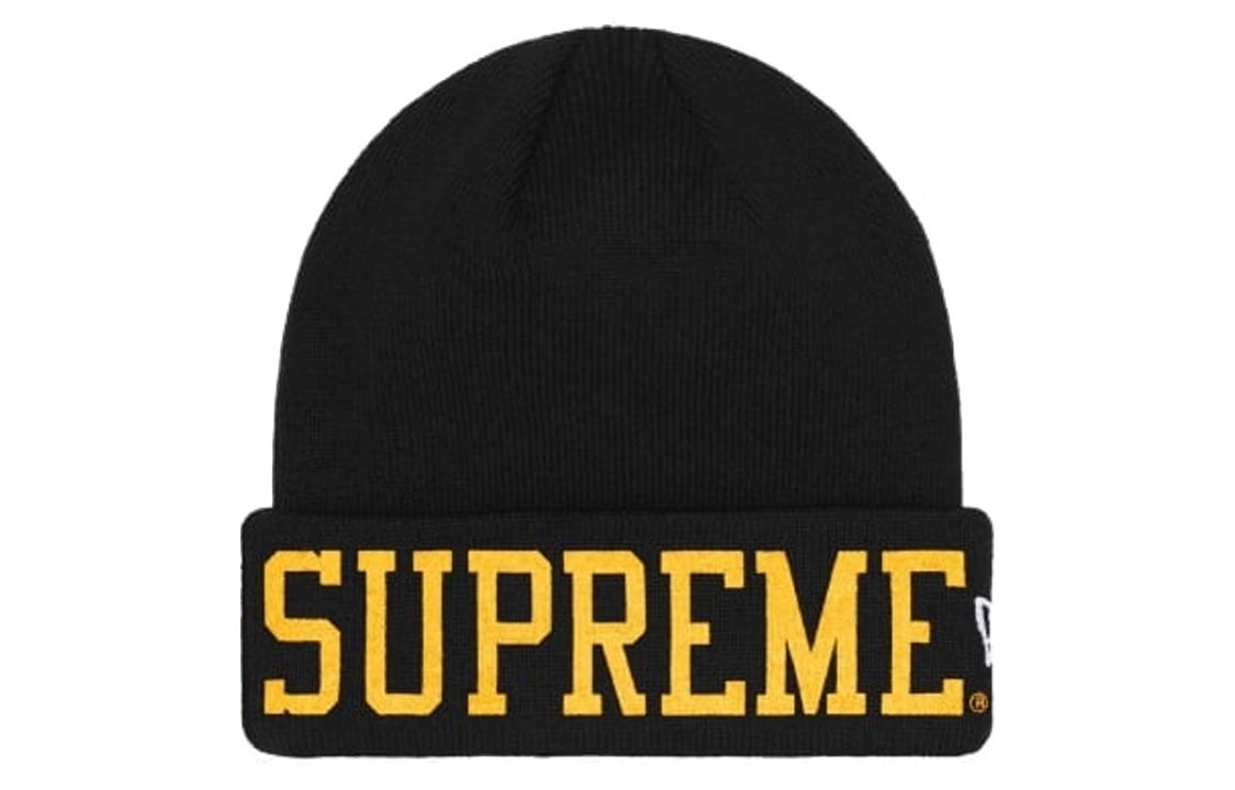 Supreme New Era Varsity Beanie 'Black Yellow' SUP-FW23-2305