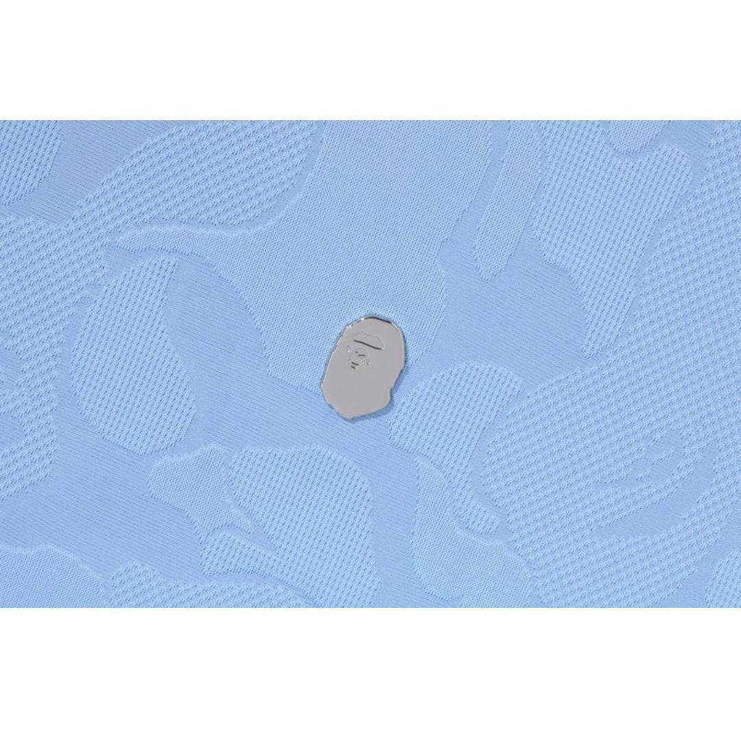 BAPE SOLID CAMO JACQUARD ONE POINT ZIP UP HOODIE BLUE